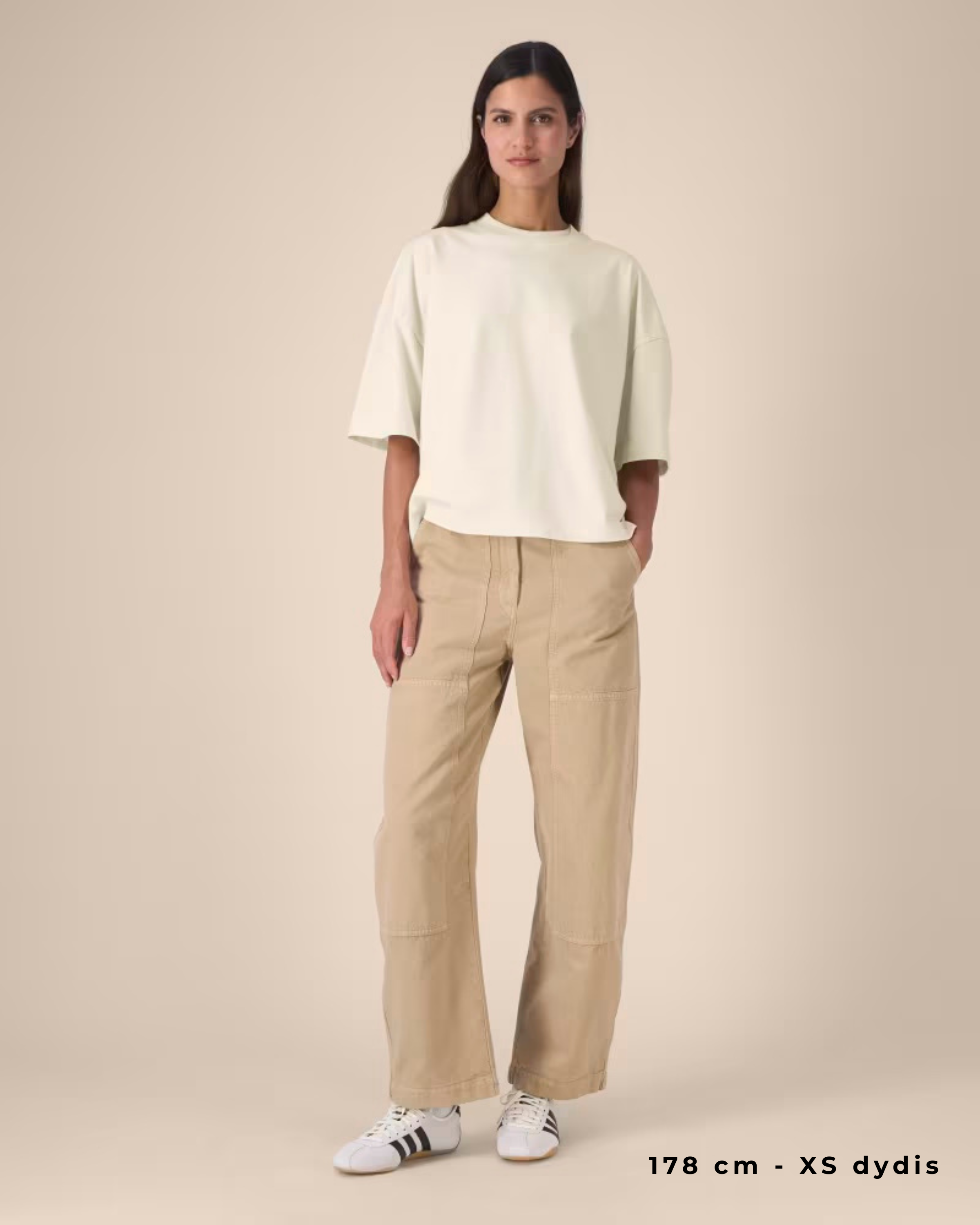 OVERSIZED MIDI NATURAL MARŠKINĖLIAI