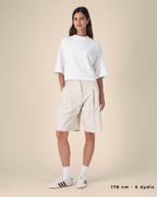 OVERSIZED CROPPED WHITE MARŠKINĖLIAI