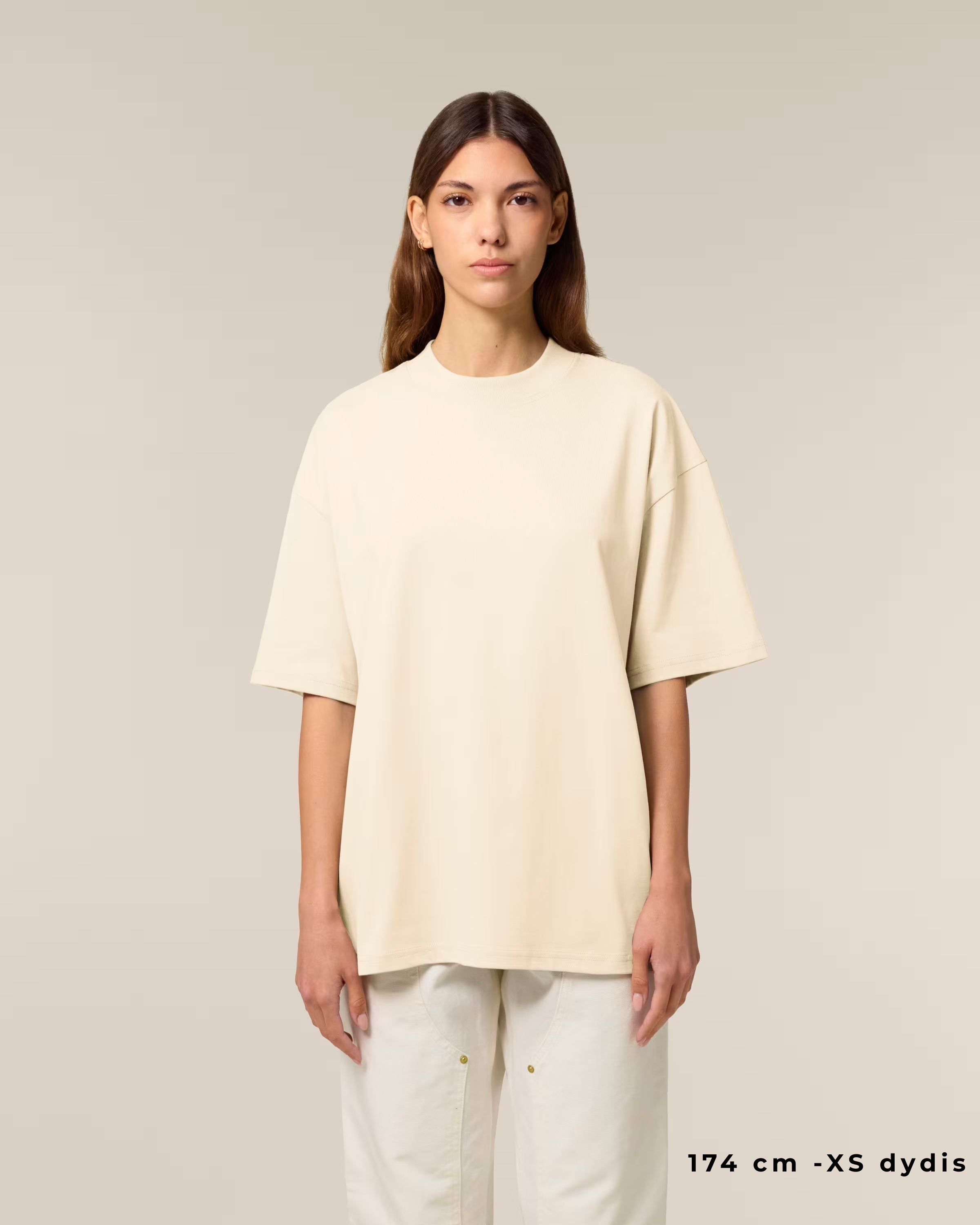 OVERSIZED CREAM MARŠKINĖLIAI UNISEX