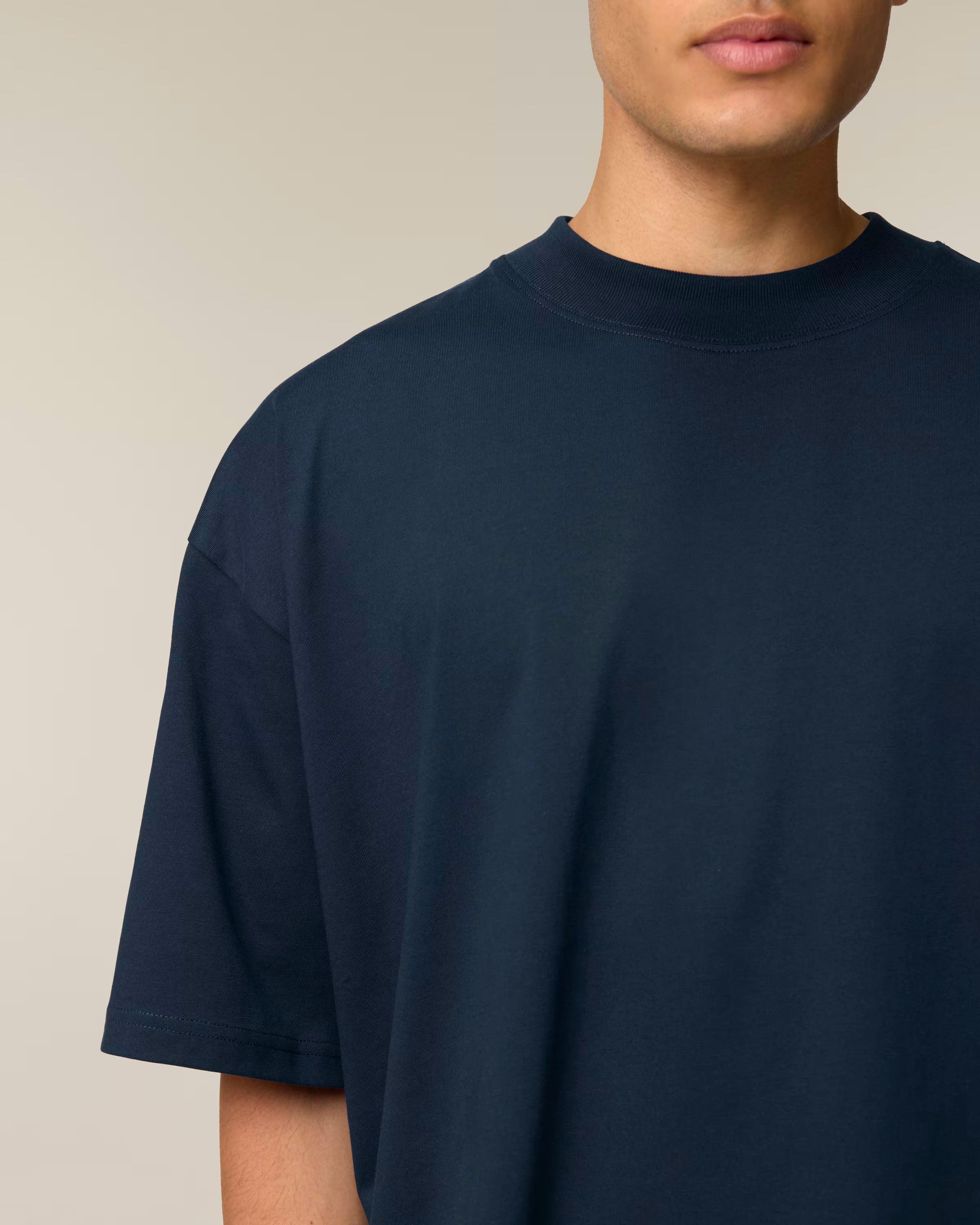Oversized french blue neck