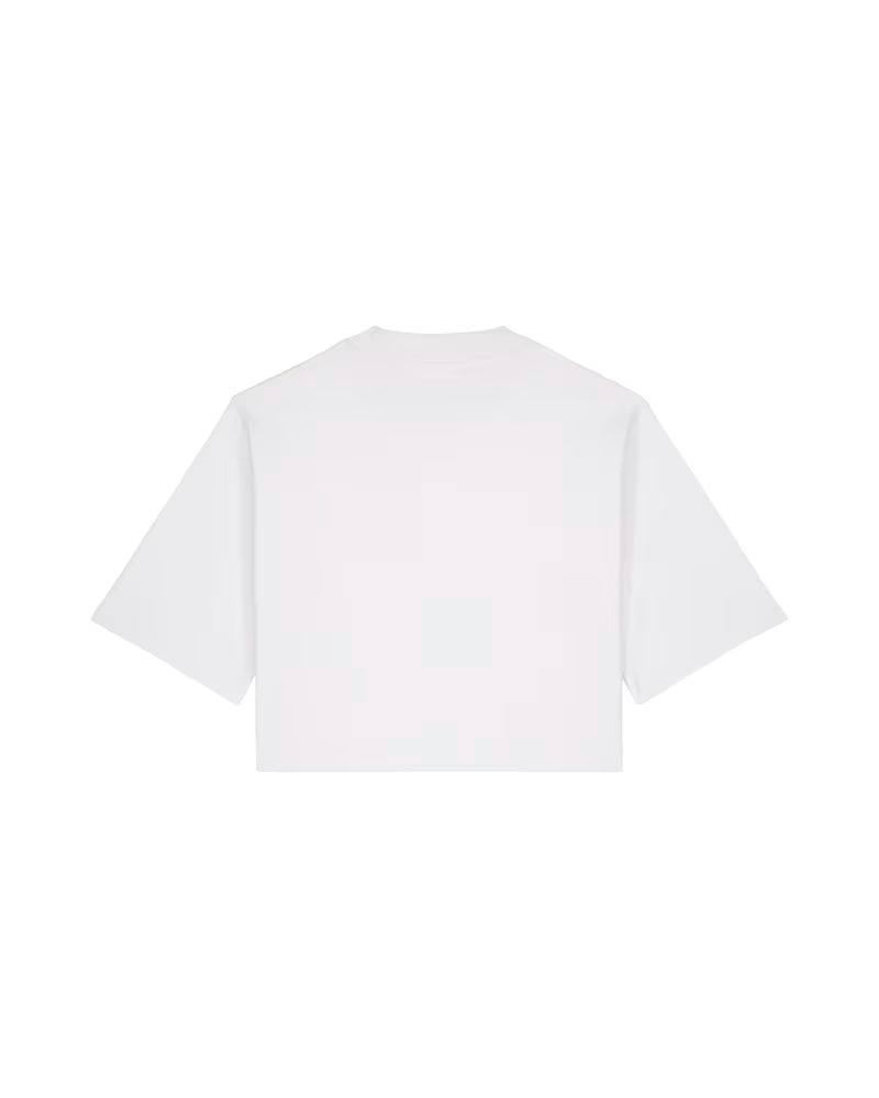 OVERSIZED CROPPED WHITE MARŠKINĖLIAI