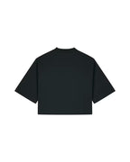 OVERSIZED CROPPED BLACK MARŠKINĖLIAI