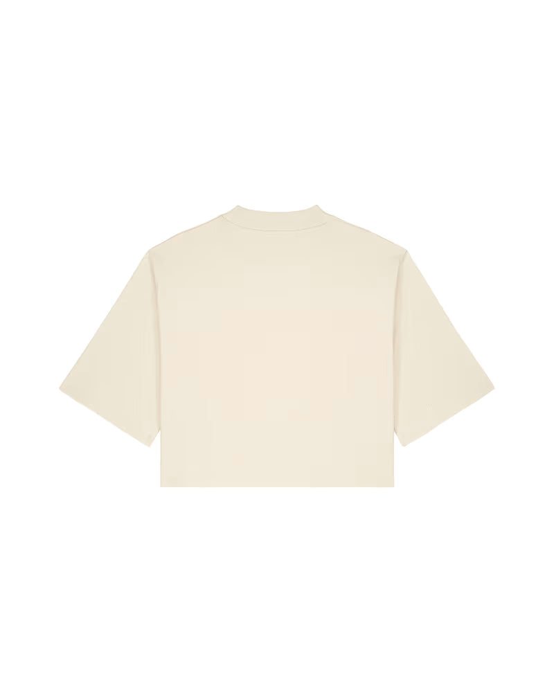 OVERSIZED CROPPED NATURAL MARŠKINĖLIAI