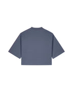OVERSIZED CROPPED BLUE GREY MARŠKINĖLIAI