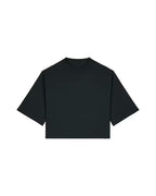 OVERSIZED CROPPED BLACK MARŠKINĖLIAI
