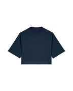 OVERSIZED CROPPED NAVY MARŠKINĖLIAI