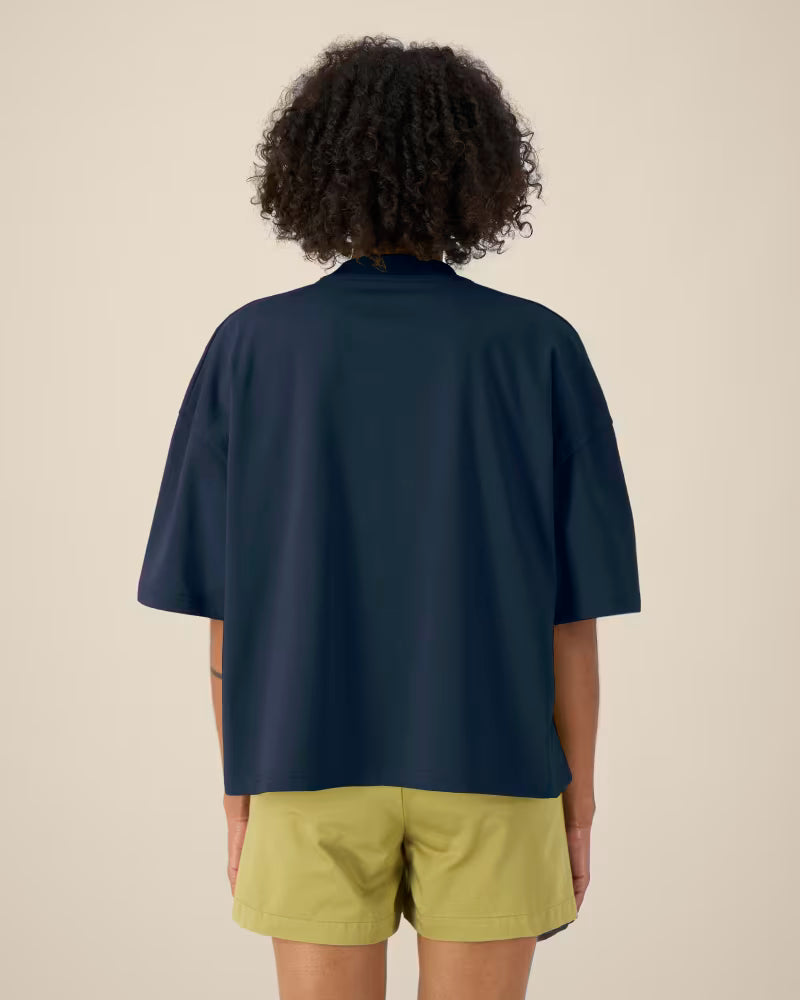 OVERSIZED MIDI NAVY MARŠKINĖLIAI