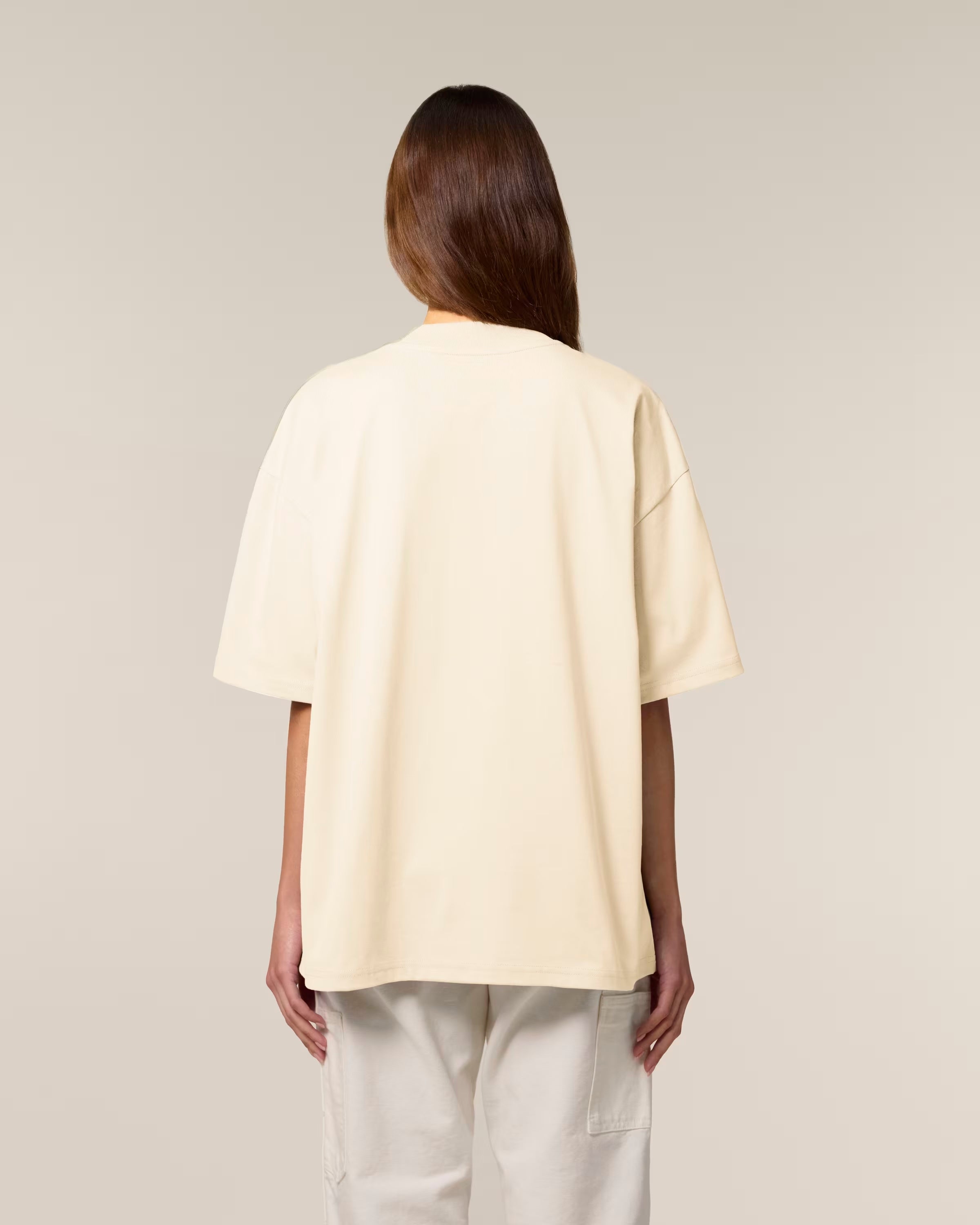 OVERSIZED CREAM MARŠKINĖLIAI UNISEX