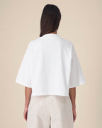 OVERSIZED CROPPED WHITE MARŠKINĖLIAI