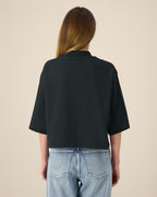 OVERSIZED CROPPED BLACK MARŠKINĖLIAI