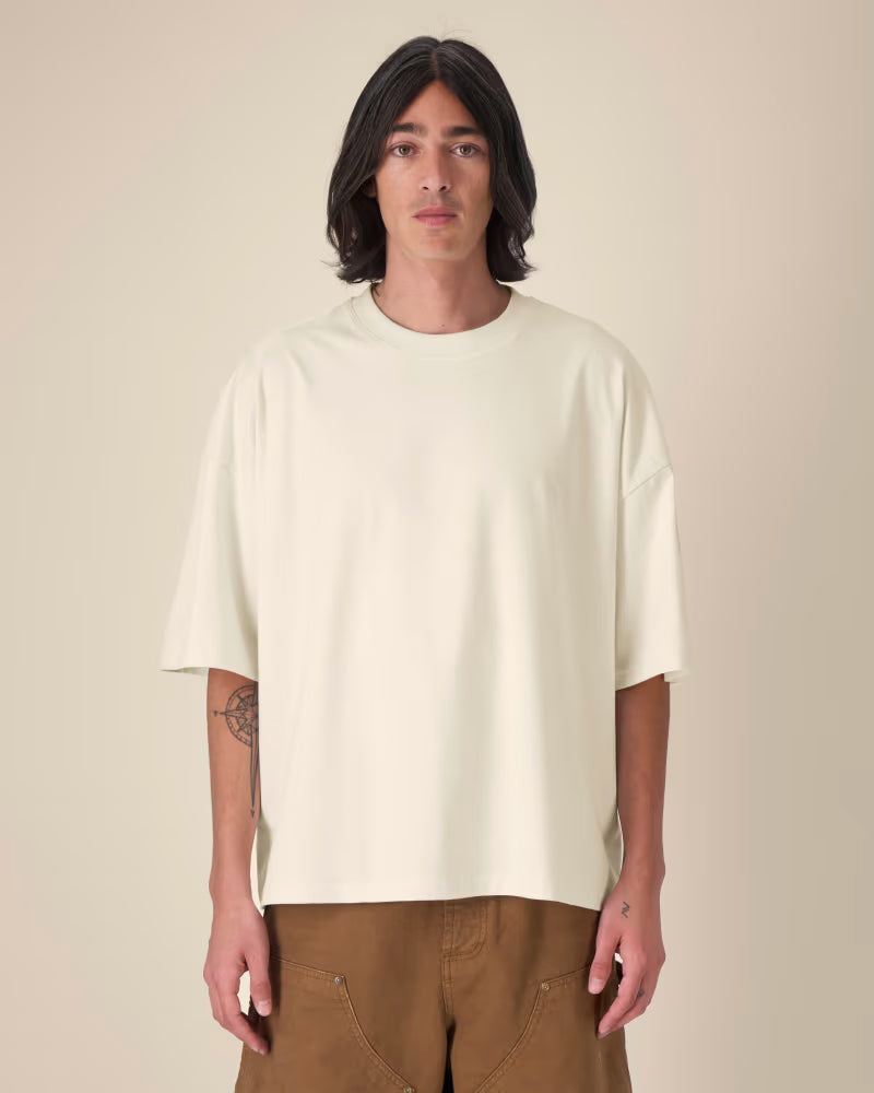 OVERSIZED MIDI NATURAL MARŠKINĖLIAI