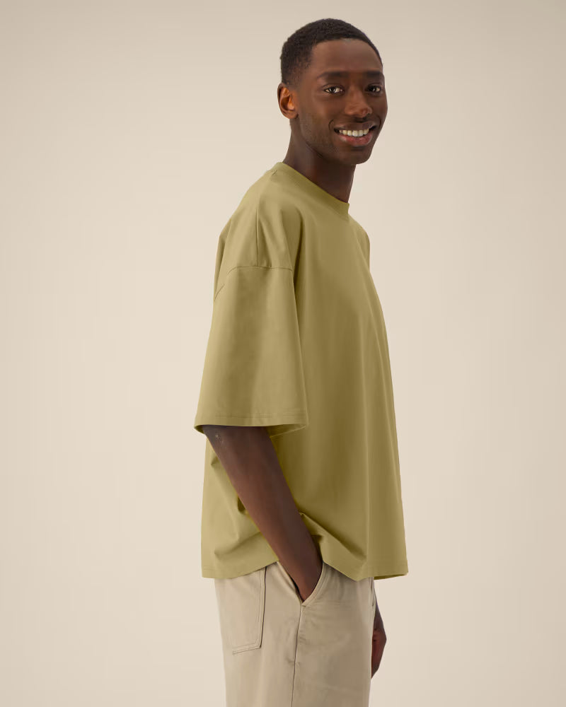 OVERSIZED MIDI OLIVE MARŠKINĖLIAI