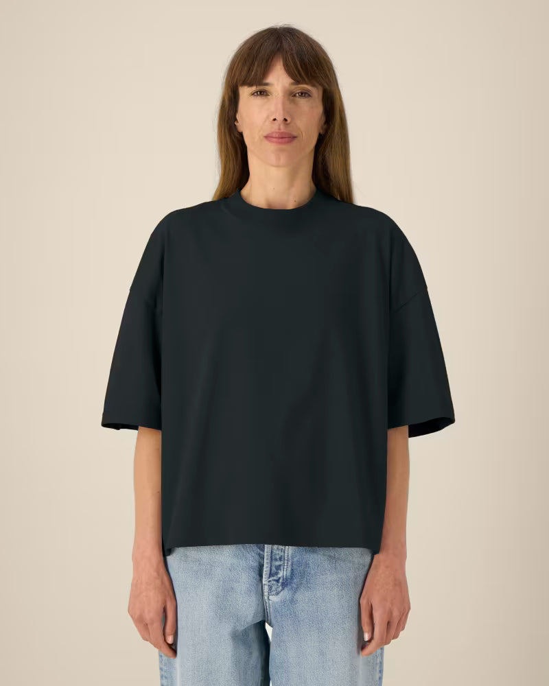OVERSIZED MIDI BLACK MARŠKINĖLIAI