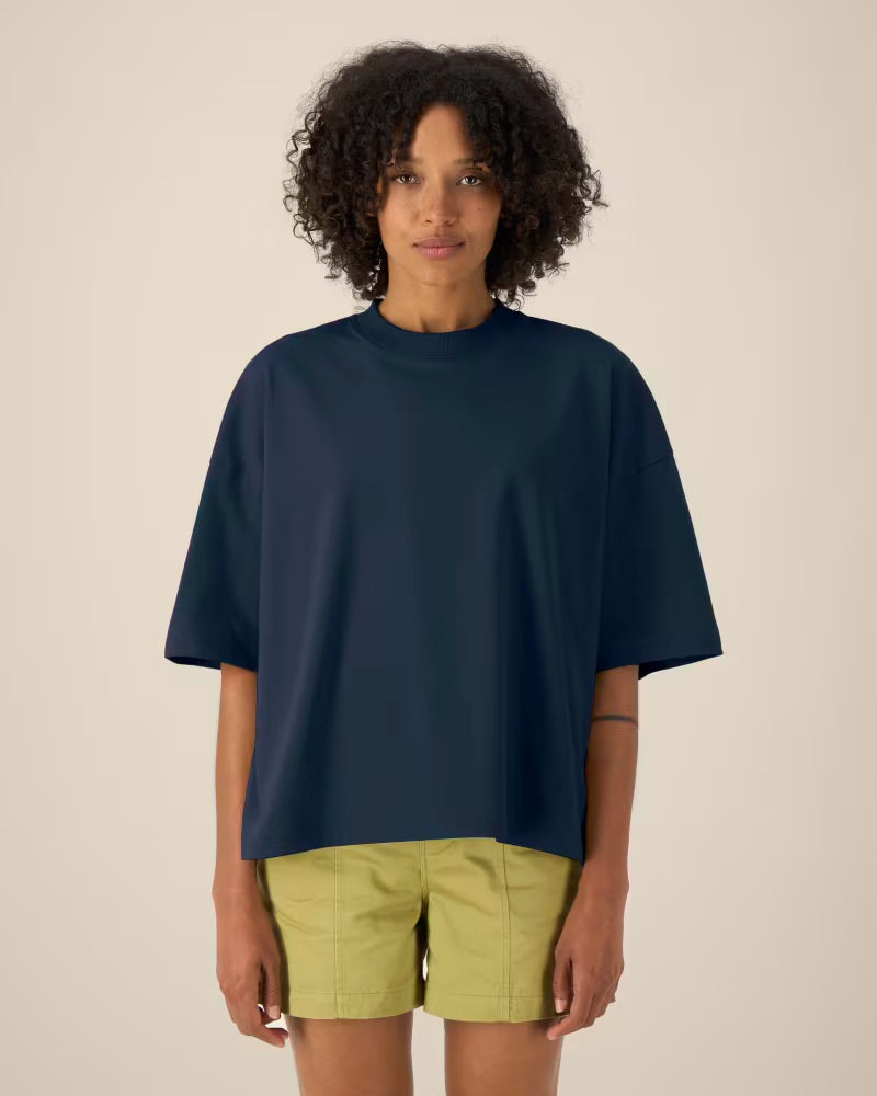 OVERSIZED MIDI NAVY MARŠKINĖLIAI