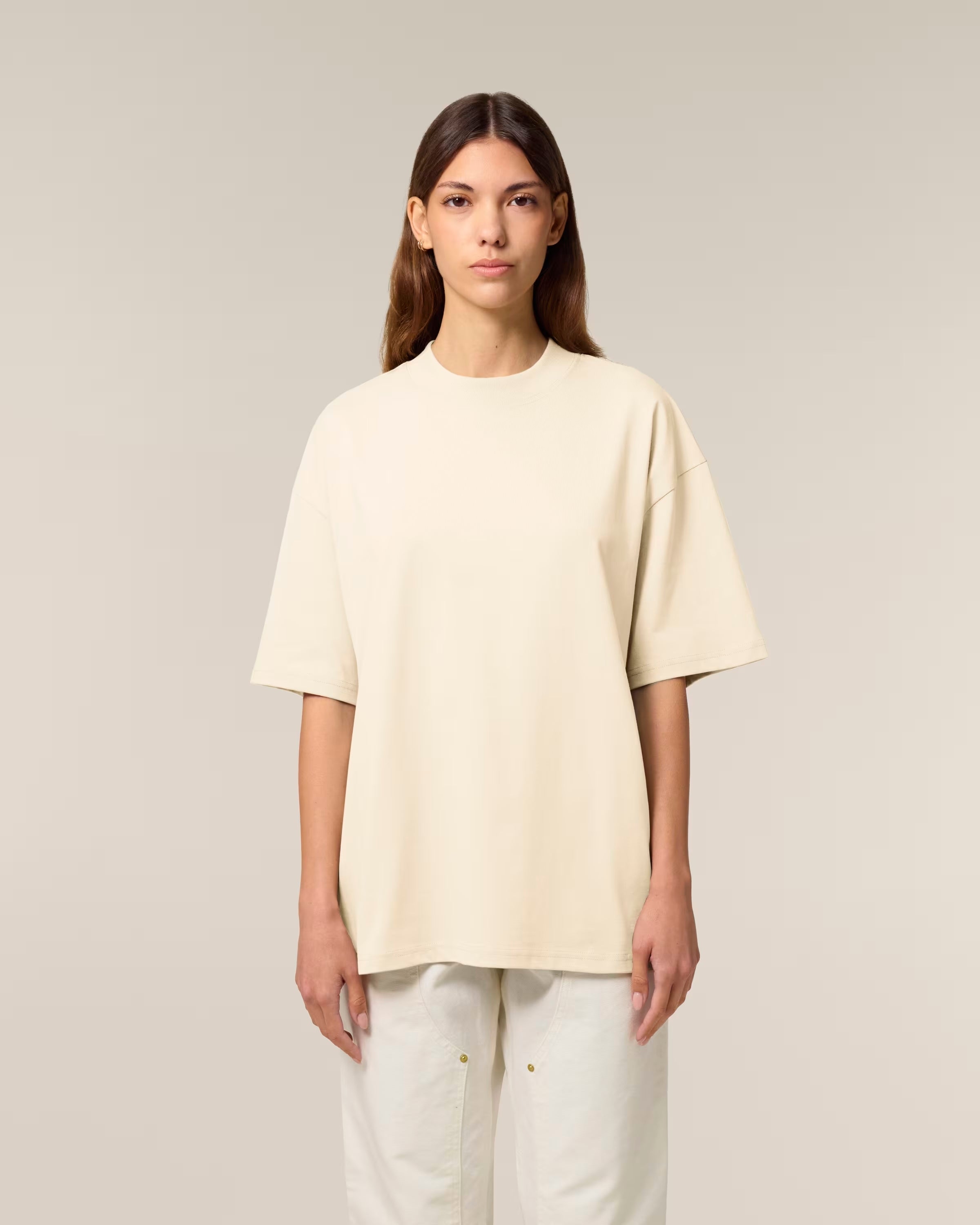 OVERSIZED CREAM MARŠKINĖLIAI UNISEX