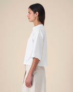 OVERSIZED CROPPED WHITE MARŠKINĖLIAI