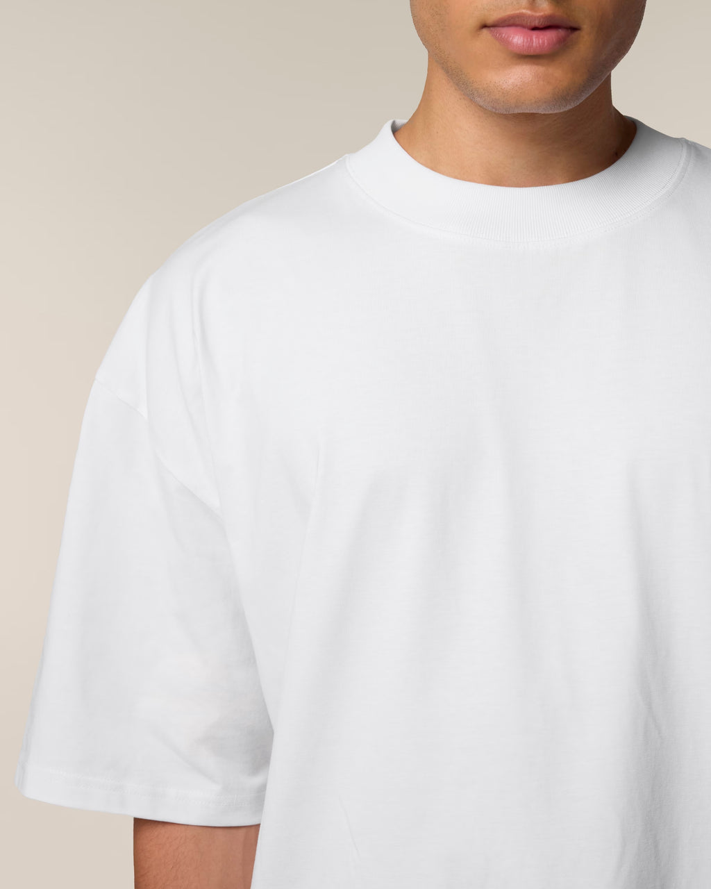 oversized white back unisex neck